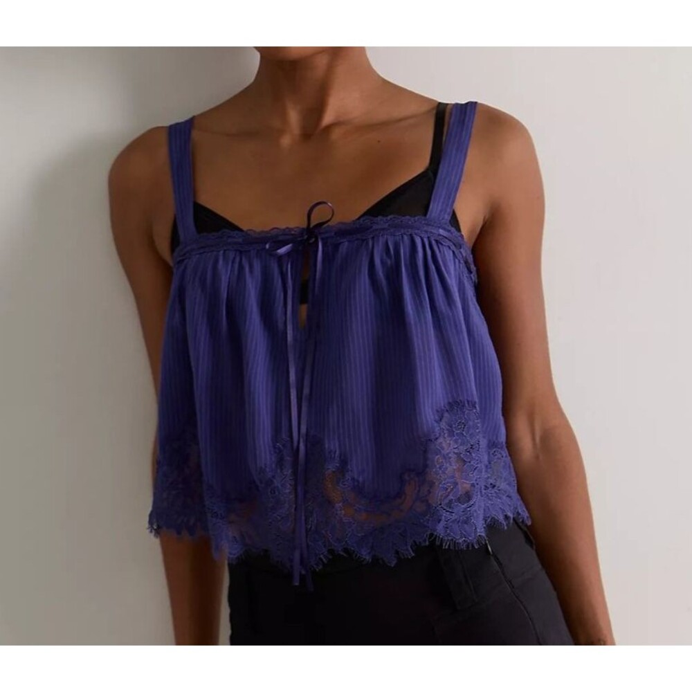 Intimately Free People Alma Cami Cropped Tank Blouse Top Lace Dreamy S 291280